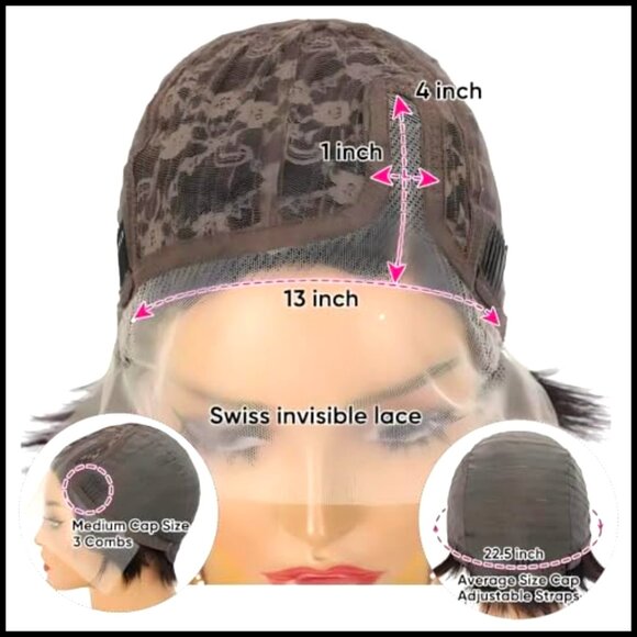 Short Pixie Cut Lace Front Wig Human Hair Bob Style Glueless Wear main image 4